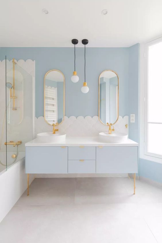 soft blue minimalist bathroom ideas