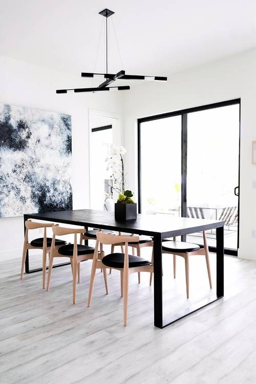 minimalist monochrome dining room ideas
