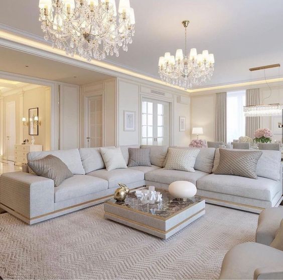white and gray luxury living room ideas