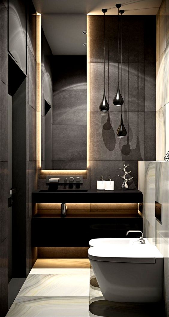 black elegant bathroom