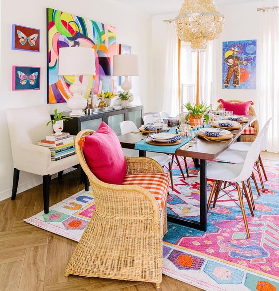 colorful dining room