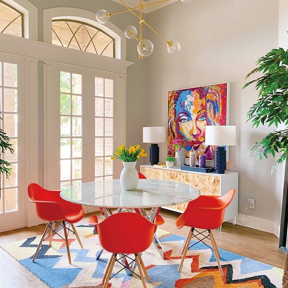 elegant colorful dining room