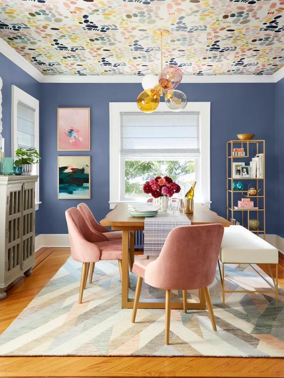 colorful dining room decor