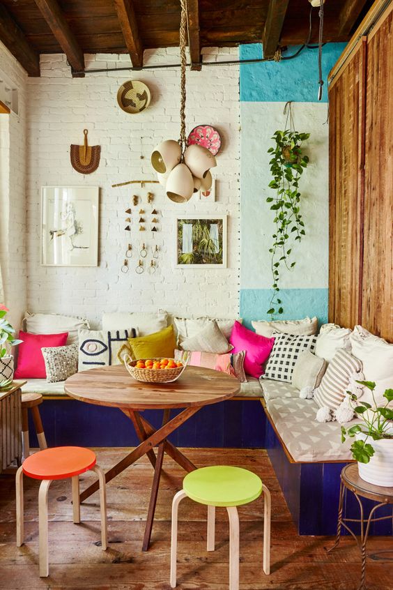 old colorful dining room