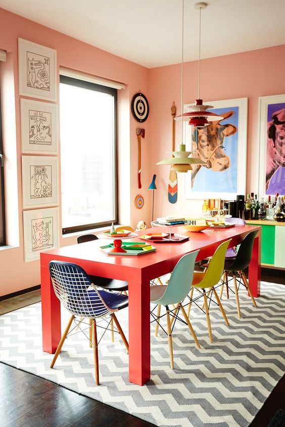 colorful dining table decor