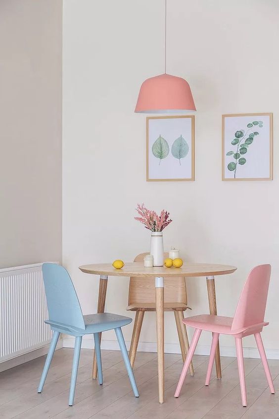 pastel dining room
