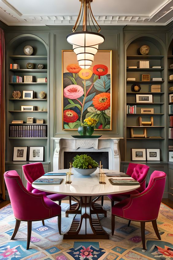 luxury colorful dining room