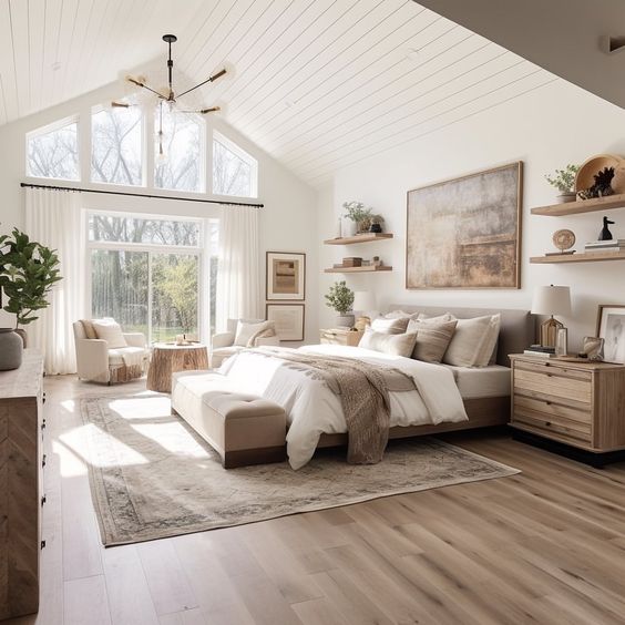 white modern rustic bedroom design