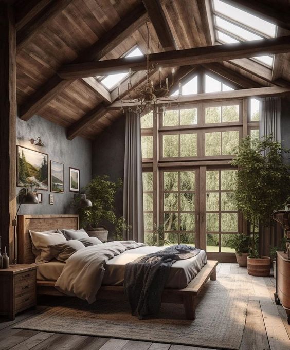 fresh modern rustic bedroom design