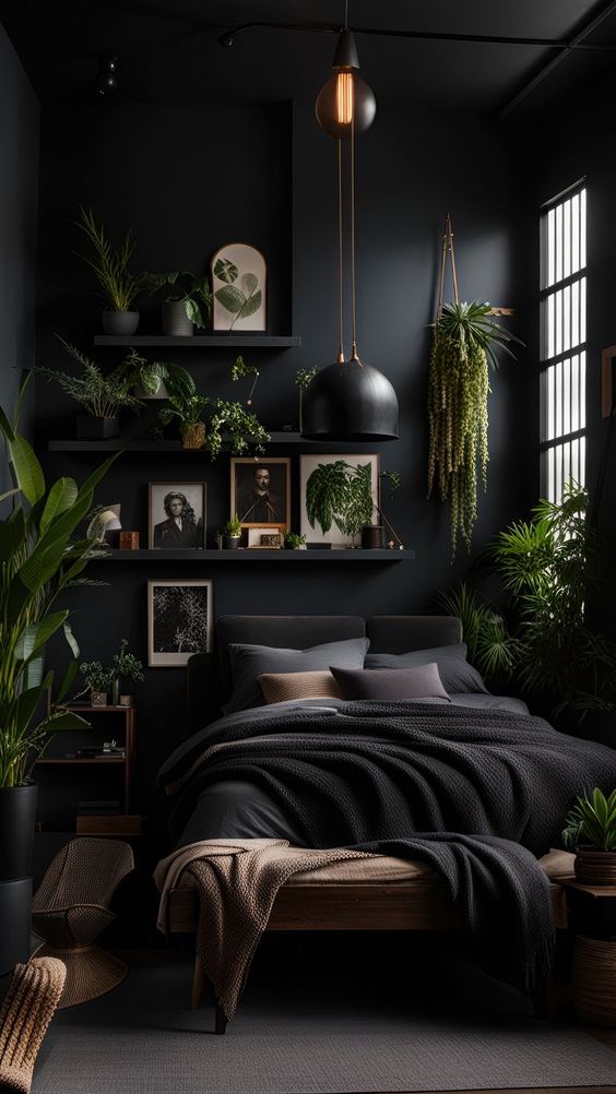 black warm bedroom decor ideas