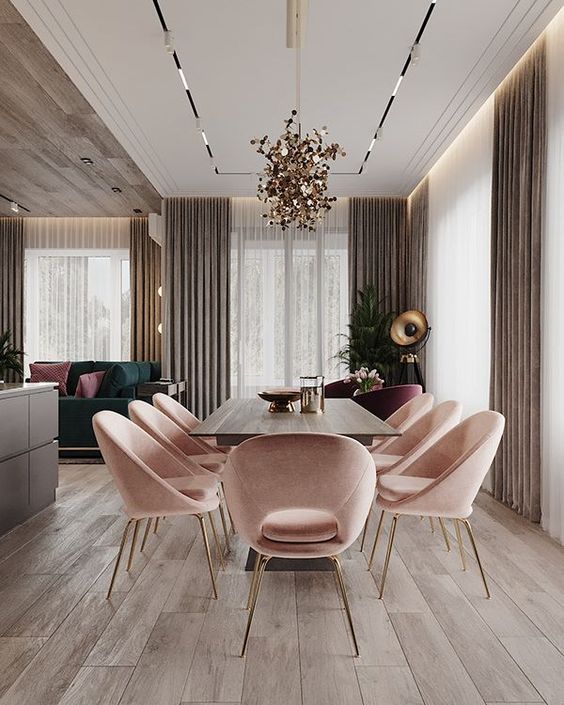 rose gold dining chairs