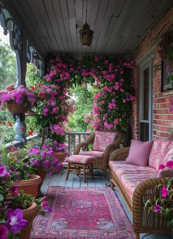 pink outdoor living area ideas