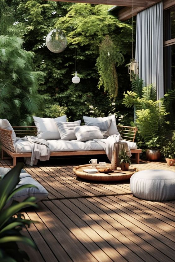 natural outdoor living area ideas